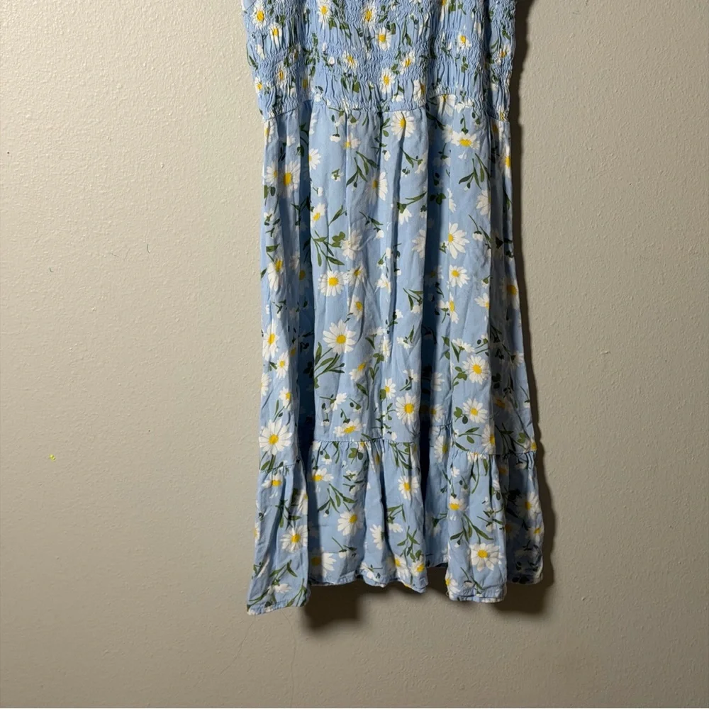 Children’s Place Kids Girl‎ Floral Blue Dress Short Sleeves Smocked size 16 XXL
